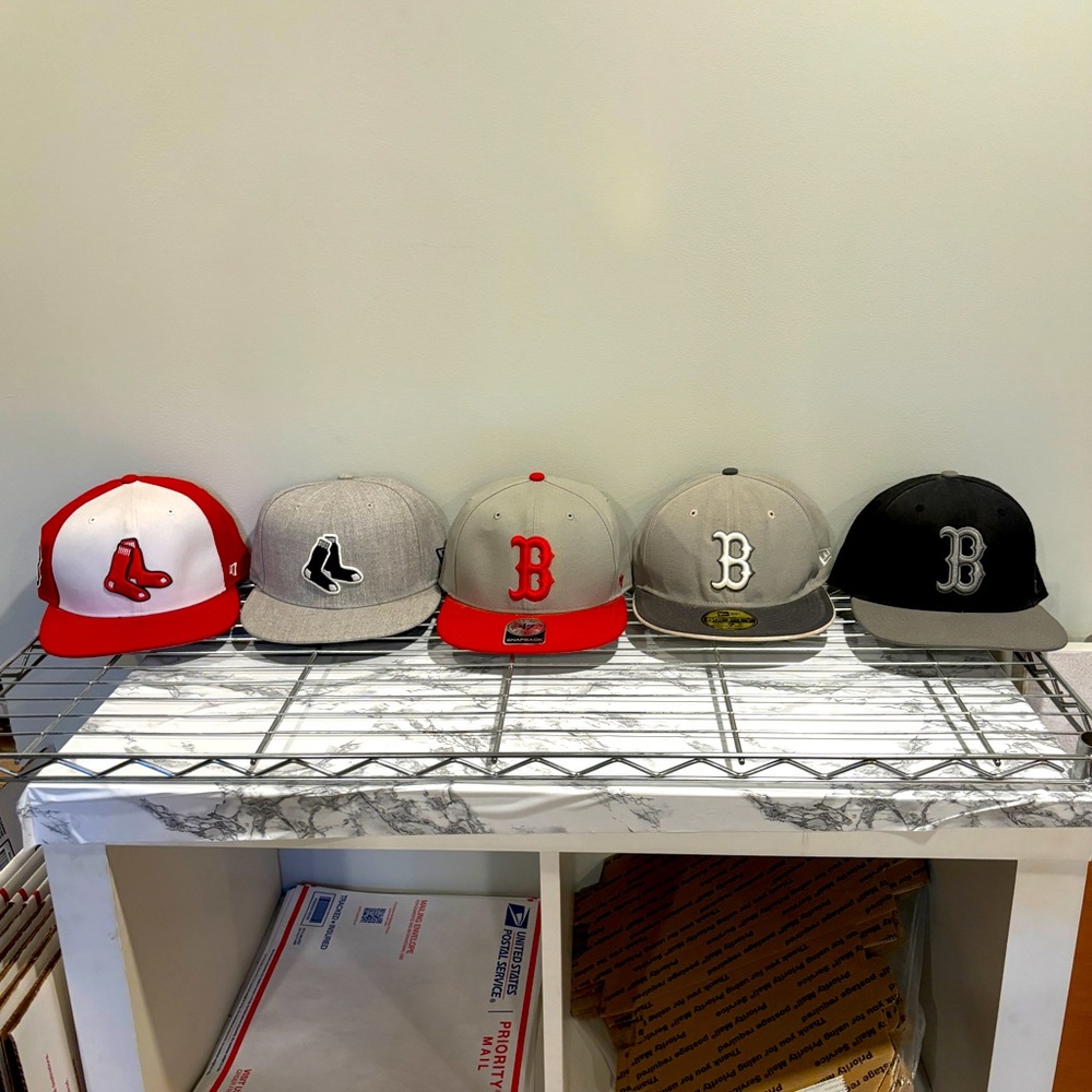 5 Pair Red Sox Hats OR Any Combination